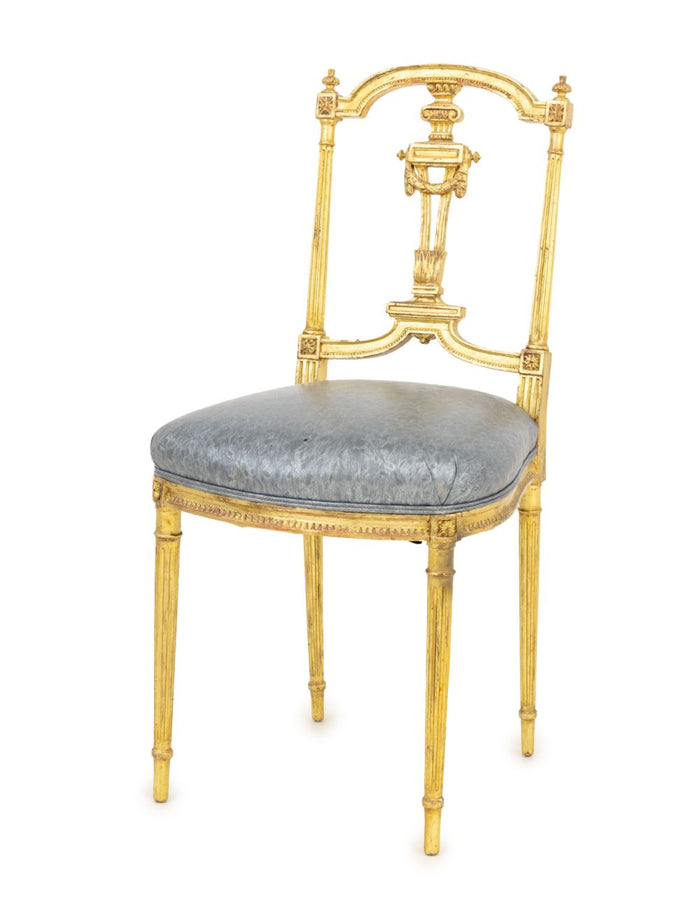 Louis XVI Style Giltwood Side Chair, ca. 1900