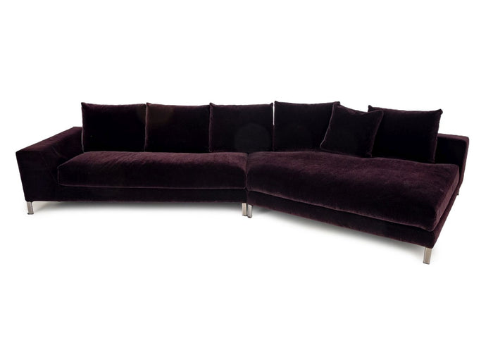 Rodolfo Dordoni Mohair Upholstered Sectional Sofa