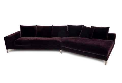 Rodolfo Dordoni Mohair Upholstered Sectional Sofa
