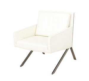 B&B Italia "Theo 3D" White Leather Lounge Chair