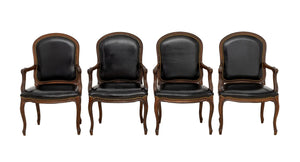 French Provincial Walnut Armchairs, 4