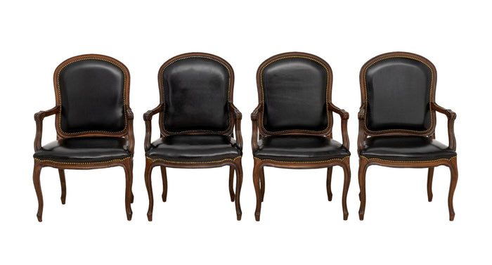 French Provincial Walnut Armchairs, 4