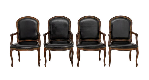 French Provincial Walnut Armchairs, 4
