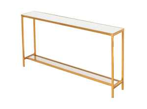 Narrow Gilded Iron Console Table