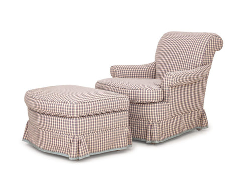 Edward Ferrell Ltd. Upholstered Chair & Ottoman