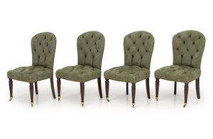 Edward Ferrell Ltd. Suede Upholstered Chairs, 4