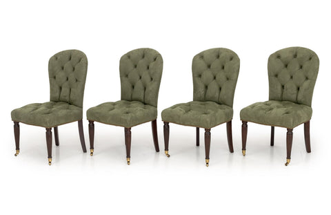 Edward Ferrell Ltd. Suede Upholstered Chairs, 4