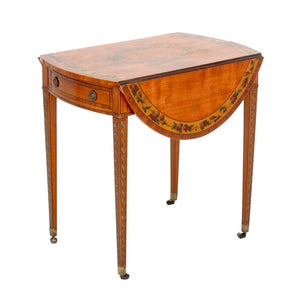 George III Painted Satinwood Pembroke Table