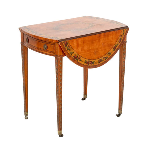 George III Painted Satinwood Pembroke Table