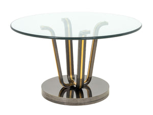 Renato Zevi Attr. Glass and Chrome Circular Table
