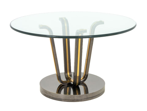 Renato Zevi Attr. Glass and Chrome Circular Table