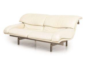 Saporiti Italia "Wave" Leather Two-Seat Sofa