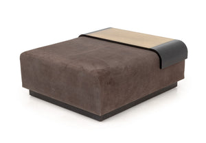 Lumifer "Obi" Suede Upholstered Ottoman