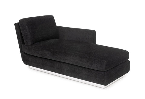 Modern Black Upholstered Chaise Longue