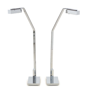Casella Modern Chrome-Plated Floor Lamps, Pair