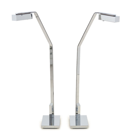 Casella Modern Chrome-Plated Floor Lamps, Pair