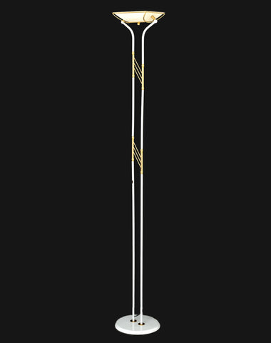 Relux White Patinated & Gilt Metal Floor Lamp