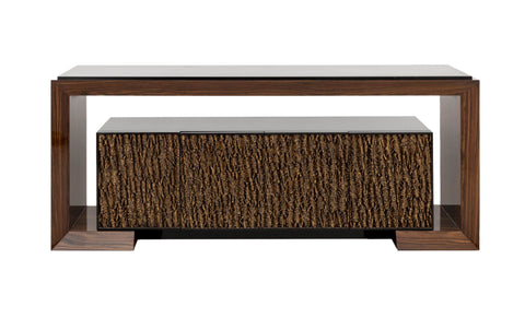 Contemporary Mahogany Waterfall Credenza