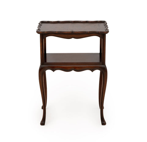 Queen Anne Style Two-Tier Mahogany Side Table
