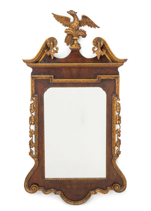 George II Style Mahogany & Parcel Gilt Mirror