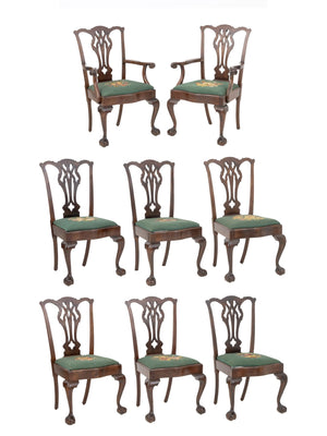 George III Style Mahogany Dining Chairs, 8