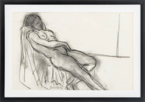 Manfred Schwartz Nude Woman Study Charcoal