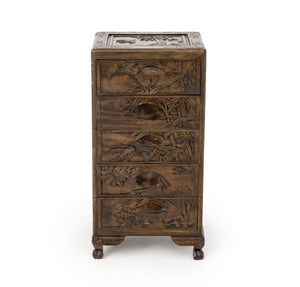 Chinese Bird & Bamboo Motif Chest of Drawers