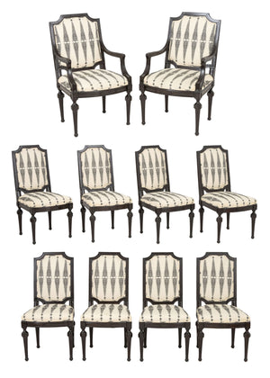 Modern "Fern Tree" Upholstered Dining Chairs, 10