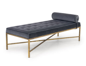 Modern Blue Mohair Upholstered Daybed