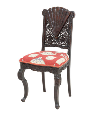 Chinese Export Carved Wood Side Chair, 19th C.