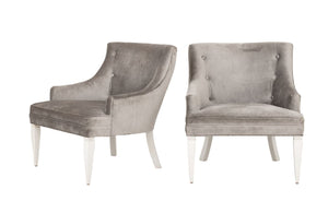 Jonathan Adler Velvet Upholstered Armchairs, Pair