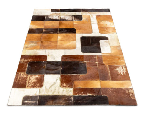 Cowhide Patchwork Carpet, 9' 8