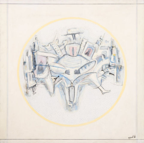 Agudelo Abstract Figural Composition Oil on Canvas
