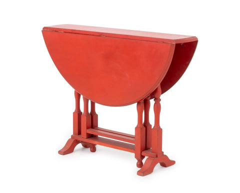 George III Style Red Painted Circular Drop Leaf Table