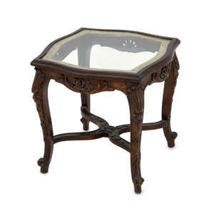 Louis XV Style Glass Top Side Table, ca. 1900