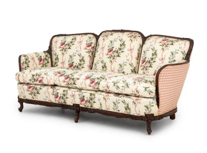 Louis XV Style Floral Upholstered Three-Seat Sofa