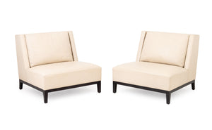 Christian Liaigre x Holly Hunt Leather Chairs, Pr.