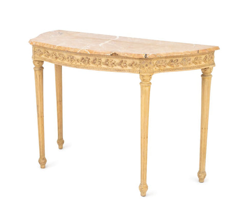 Neoclassical Style Demilune Console Table