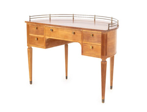Biedermeier Style Demilune Walnut Desk