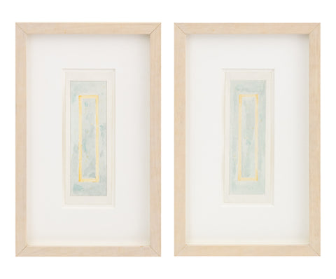 Joseph L. Gardella Minimalist Watercolors, Pair