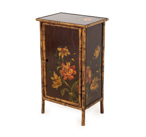 Chinese Bamboo and Painted Lacquer Panel Cabinet
