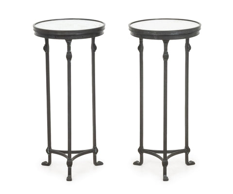 Theodore Alexander Mirrored Side Tables, Pair
