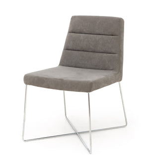 Ligne Roset Gray Suede Upholstered Side Chair