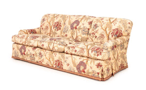 Floral Print Upholstered Three-Seat Sofa