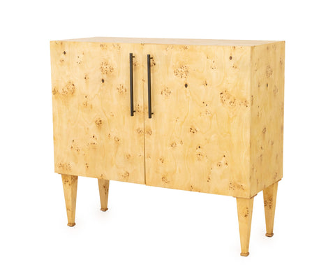 Contemporary Burl Poplar Cabinet
