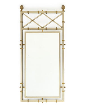 Maison Jansen Style Steel & Brass Mirror