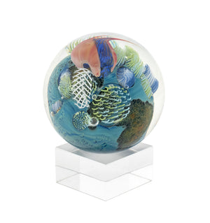 John Simpson "Planet" Art Glass Paperweight, 2018