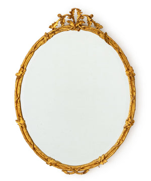 Louis XVI Style Giltwood Oval Beveled Mirror