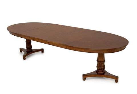 Regency Style Twin Pedestal Extending Dining Table