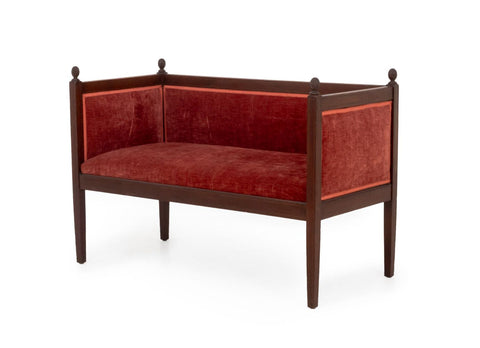 Louis XVI Style Velvet Upholstered Mahogany Sofa